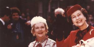 Trixie Gardner with Queen Elizabeth II in 1985.