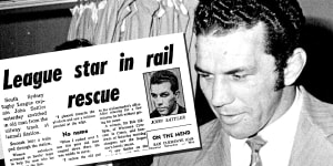 John Sattler and The Sun-Herald’s coverage on August 30,1970,of his train-track heroics.