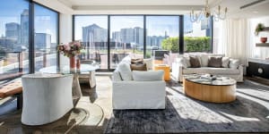 The stylish penthouse is for sale for $6.95 million.