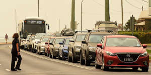 Motorists faced huge queues trying to get fuel from Batemans Bay.