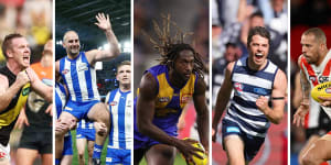 This year’s AFL retirees include Richmond’s Jack Riewoldt,North Melbourne pair Ben Cunnington and Jack Ziebell,West Coast’s Nic Naitanui,and former Hawthorn teammates Isaac Smith and Lance Franklin,who finished their respective careers at Geelong and Sydney.