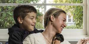 Landlord and renter Fiona Martin with her eight-year-old twins Mirabelle and Miles.