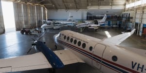 Part of the museum collection is a handful of old RFDS planes,including a Nomad N22C.