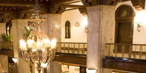 The Peabody Hotel's lobby,home to five mallard ducks.