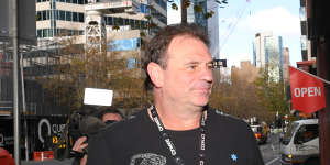 John Setka arriving at the ACTU office in 2019.