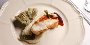 Murray cod with artichoke.