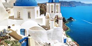 Santorini is whitewashed to help reflect the sunlight and cool down indoor temperatures.