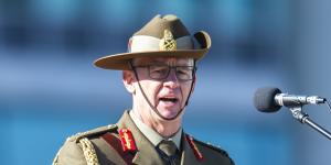 Lieutenant General Rick Burr at the ceremony to install him as Chief of Army.