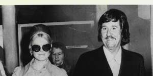 Reg Grundy and Joy Chambers Grundy leaving for their honeymoon in 1980.