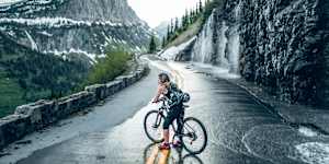 Riding the Going-to-the-Sun Road.