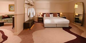 A refurbished suite at Milton Park features a blush pink and sage green palette. 