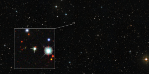 The region of the sky in which the record-breaking quasar J0529-4351 is situated.