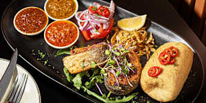 Akwaaba serves West African cuisine.