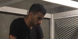 Hakeem al-Araibi in detention at Bangkok airport. 