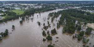 The Nepean River on Tuesday after days of heavy rain. 