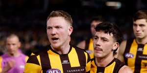 James Sicily reacts to Port coach Ken Hinkley.