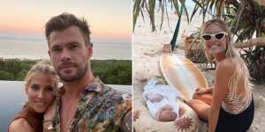 Influencers like Elyse Knowles (right) and actors Elsa Pataky and Chris Hemsworth (left) took Byron’s name and stunning scenery global.