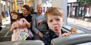 Beau,3,Eliott,6,and their parents,Jemma and Patrick took the journey on the first day of the service’s opening.