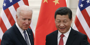 Joe Biden with Xi Jinping,pictured in 2013 when Biden was US vice-president. 