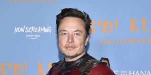 Elon Musk attends Heidi Klum’s 21st annual Halloween party in New York on October 31.