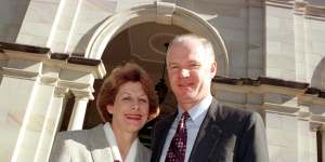 Former Queensland premier Wayne Goss with his wife Roisin.