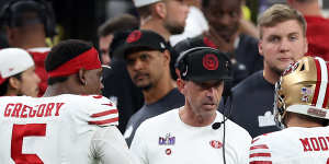 49ers head coach Kyle Shanahan during Monday’s Super Bowl.