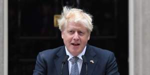 UK Prime Minister Boris Johnson resigning. 