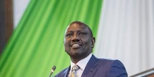 William Ruto,newly elected president of Kenya,addresses the nation in Nairobi.