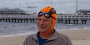 Swimmers notice brown water in Port Phillip Bay