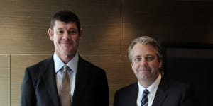 Crown's James Packer with Todd Nisbet in 2019.