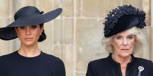 Meghan,Duchess of Sussex,and Camilla,Queen Consort,during the funeral.