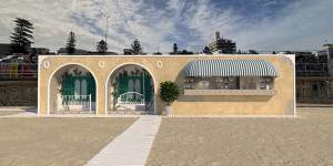 An artist impression of the Italian-inspired beach club proposed for Bondi Beach,which is reminiscent of the architecture as the Bondi Pavilion.