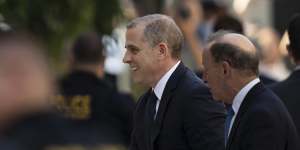 President Joe Biden’s son Hunter Biden arrives for a court appearance,in Wilmington,Deleware on Tuesday.