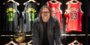 Australian great Luc Longley in Melbourne on Saturday.
