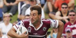 Terry Hill playing for Manly in his final NRL season in 2005.