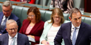 Prime Minister Anthony Albanese and Treasurer Jim Chalmers during question time.