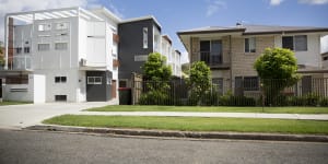 Townhouses,like these at Mount Gravatt East,may be banned in Brisbane's low density residential suburbs.