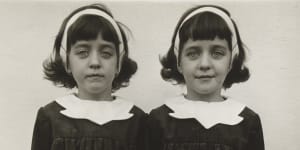 A detail of the Diane Arbus portrait “Identical twins,Roselle,N.J.” 1967.