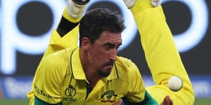 Starc drops a chance against South Africa.
