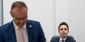 Chief Minister Andrew Barr and Labor backbencher Michael Pettersson. Labor says they were caught unaware by the Greens support of a Liberal motion for an inquiry into the cannabis bill,even though Shane Rattenbury told them he wanted the bill referred. 