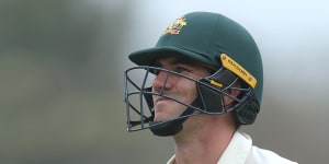 Wry smile:Pat Cummins is dismissed on the final day at Galle.