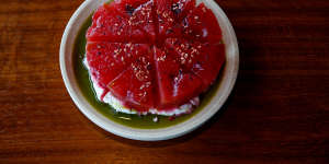 Watermelon at Redoko restaurant in Barangaroo.