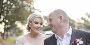 Carmen Hickey and her husband on their wedding day in July 2018. 
