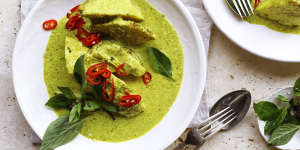 This green curry also works well with roast pumpkin and sweet potato in place of celeriac.