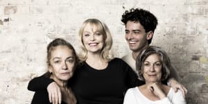 The cast of Belvoir Street Theatre’s The Weekend:Melita Jurisic,Belinda Giblin,Roman Delo and Toni Scanlan.