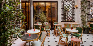 Hôtel Grand Amour:the hotel’s chic inner-courtyard bar and restaurant is a hit with locals.