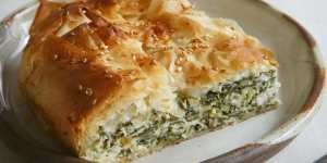 Simply delicious:Traditional Greek spanakopita.