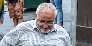 Flash flooding on Sydney Road,Brunswick,in 2017.