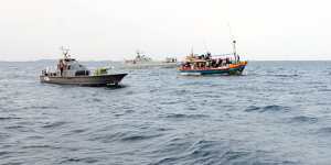 A picture supplied by the Sri Lankan navy of an alleged asylum seeker boat bound for Australia earlier this month.