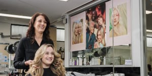 Alexa Hall’s hair appointment with TAFE hairdressing student Jenny Eady cost $15. In a salon,Hall estimated it would have cost $90.
